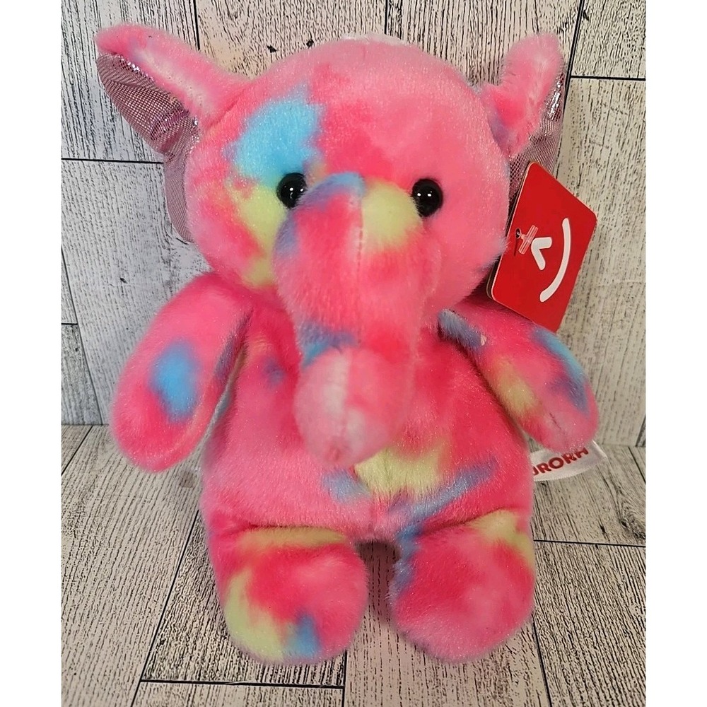 Aurora Raspberry Elephant Plush Toy Stuffed Animals 7 Inch Pink NEW